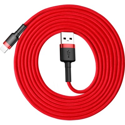 Baseus Braided Cable Lighting - USB-A male Red 1m (CATKLF-B09)